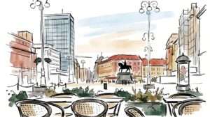 Trg bana Jelačića Zagreb Gradska kavana
